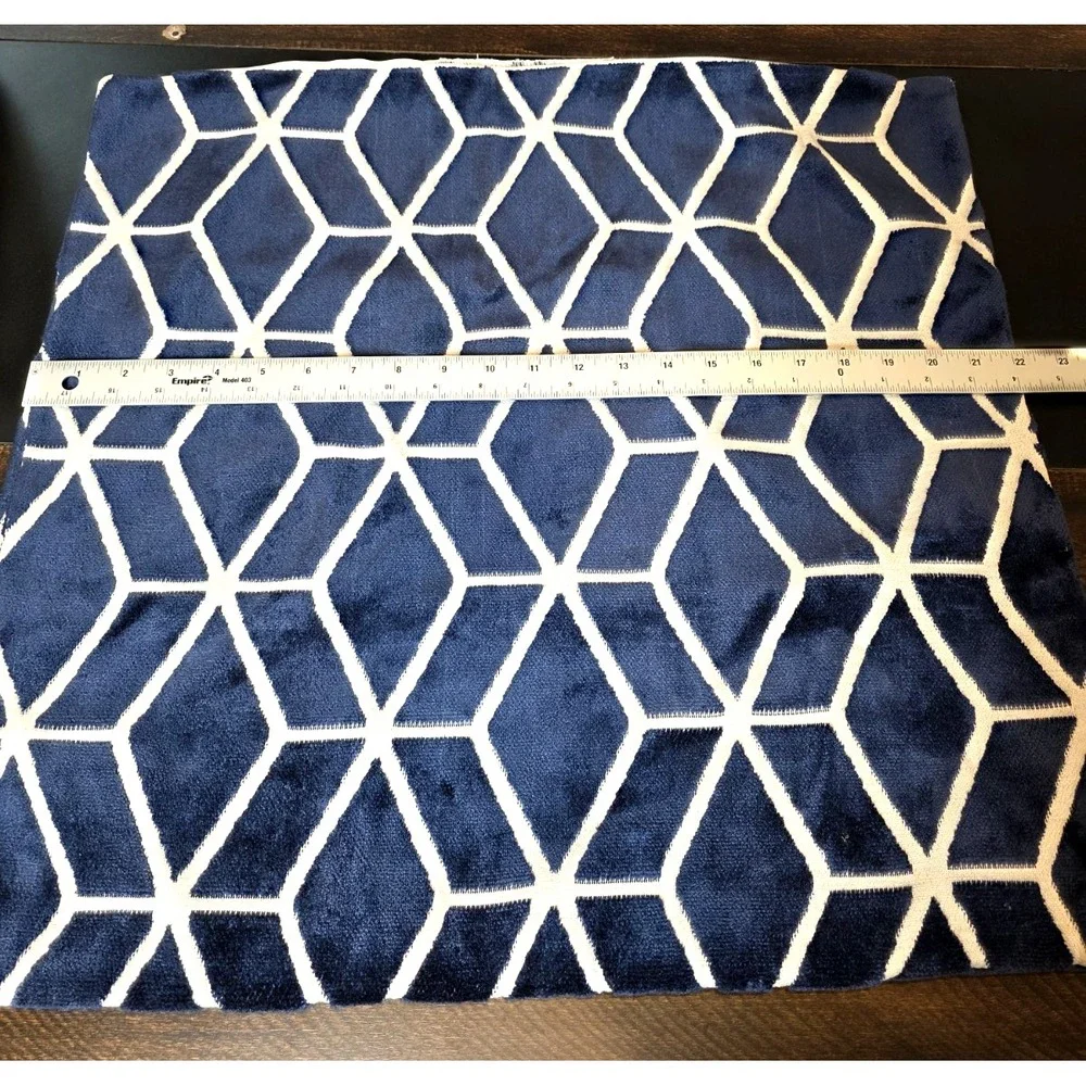 Z Gallerie Blue White Geometric Throw Pillow Cover Only Decorative 22 x 22